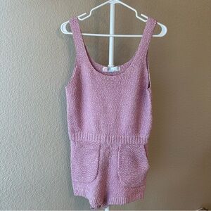 Free People Beach Declan pink Sweater romper 100% cotton size small